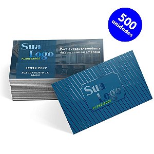 Impressão de 500 Cartões de Visita - Papel Laminado com Verniz Localizado