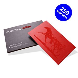 Impressão de 250 Cartões de Visita - Papel Laminado com Verniz Localizado