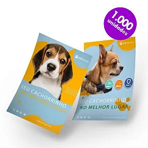 Impressão de 1000 Panfletos 10x14cm frente e verso papel couchê 90g