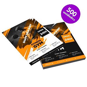 Impressão de 500 Panfletos 10x14cm frente e verso papel couchê 90g