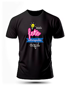 Camiseta Preta em Algodão Personalizada só Frente 20x28 cm