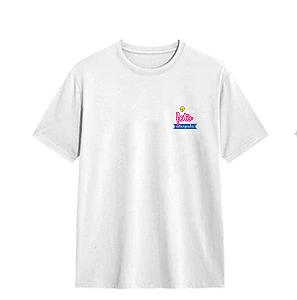 Camiseta Branca Personalizada em Algodão com Estampa DTF 7x7cm