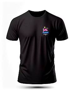 Camiseta Preta em Algodão Personalizada com Estampa DTF 7x7cm