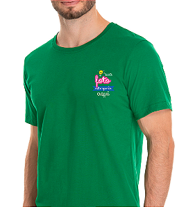 Camiseta Verde Bandeira em Algodão com Estampa DTF 7x7cm Personalizada