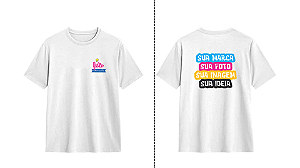 Camiseta Branca em Algodão com Estampa DTF – Frente e Costas