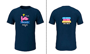 Camiseta Azul Marinho Personalizada DTF – Frente e Costas A4