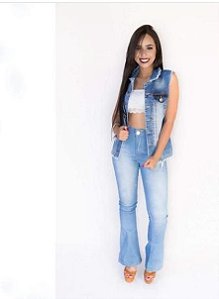 Colete Feminino Jeans Modelo Luxo Exclusivo