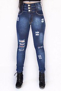 Calça Jeans Feminina 3 Cós Cintura alta