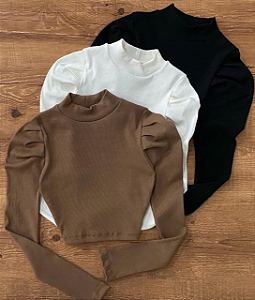 Cropped Princesa Ribana Manga Longa