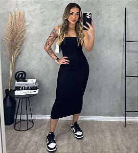 Vestido Midi Canelado Milly