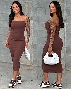 Vestido Midi Canelado Milly