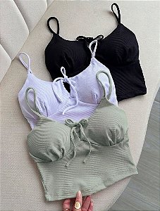 Cropped Ribaninha Bel - Tamanho Único