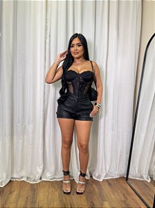 Conjunto Corset Renda + Short Safira