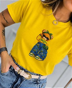 T-Shirt Urso Brasil - Tamanho Único