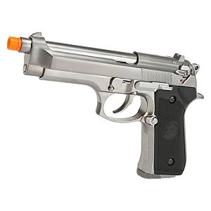 Pistola de airsoft Beretta M92 Cromada WE á gás (GBB) Blowback/Full metal - Cal. 6mm