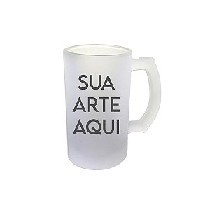 Copo de Chopp em vidro jateado (fosca) 475ml - Logotipo ou Arte exclusiva