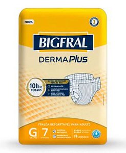 Fralda Bigfral Derma Plus G com 7 unidades
