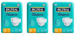 Kit Fralda Bigfral Clássica G C/8 pacotes de 7 Lâminas Cada