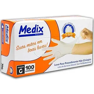 Luva Proc. Látex Com Pó - Medix Tamanho G