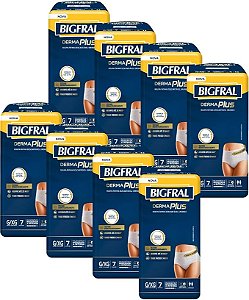Roupa Íntima Descartável Bigfral Derma Plus - G/XG KIT C/8 PACOTES -(56 LAMINAS)