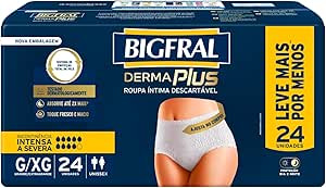 Roupa Íntima Descartável Bigfral Derma Plus - G/XG Pacote Com 24 Unidades