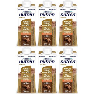Nutren Senior Chocolate 200ml - Kit com 6 unidadades