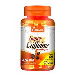 Super Caffeine Cafeina Pura 420MG C/60+10CP (70CP) S/GLUTEN - TIARAJU