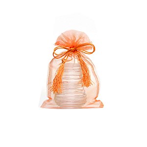 Saquinho de organza Açafrão com pingente 24x15cm B154316