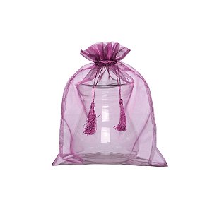 Saquinho de organza Magenta com pingente 35x28cm B15773