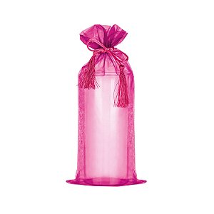 Saquinho de organza Pink com pingente 38x17cm B155964