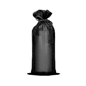 Saquinho de organza Preto com pingente 38x17cm B155973