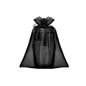 Saquinho de organza Preto com pingente 35x28cm B155972