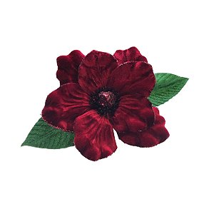 Magnolia em veludo Burgandy G200766