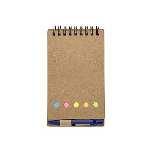 100 Bloco de anotações ecológico com autoadesivos e mini caneta Personalizado