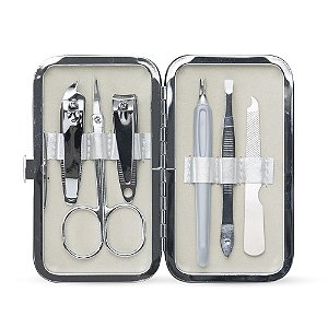 50 kits manicure 6 peças em estojo de couro sintético 13815
