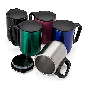 10 Canecas Inox Parede Dupla 230ml 18622
