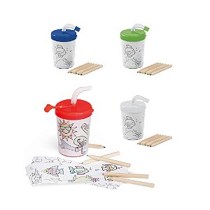 50 Copos de viagem para crianças em PP e PS 200 mL 54635