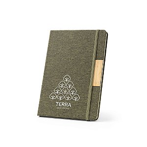 100 Cadernos A5 de capa dura em tecido PET 100% reciclado, com páginas pautadas recicladas 93585