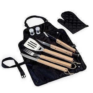 Kit churrasco 8 peças em estojo de nylon.05184