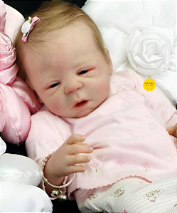 Bebê Reborn Menina Eden Modelo Especial Síndrome De Down 51 Cm Olhos Abertos Com Lindo Enxoval