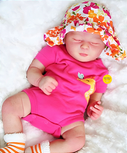 Boneca Bebê Reborn Menina Kimberly 51 Cm Olhos Fechados Detalhes Reais De Um Bebê De Verdade