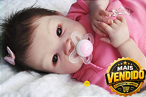 Bebê Reborn Menina Shyann 43 Cm Olhos Abertos Bebê Mais Realista Com Chupeta E Enxoval Promoção