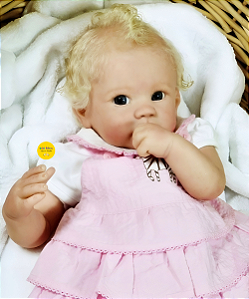 Bebê Reborn Menina Dee Dee 53 Cm Olhos Abertos Loira Com Detalhes Reais De Um Bebê De Verdade