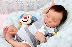 Bebê Reborn Menino Levi 48 Cm Olhos Fechados Bebê Muito Realista Acompanha Enxoval Super Promoção