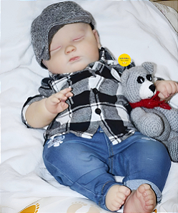 Bebê Reborn Menino Joseph Realborn 60 Cm Olhos Fechados Modelo Toddler Criança Grande Promoção