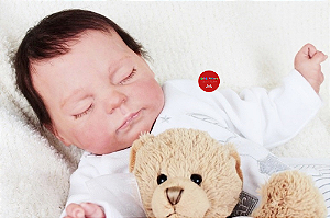 Bebê Reborn Menino Tracy 53 Cm Olhos Fechados Detalhes Reais De Um Bebê de Verdade Muito Fofo