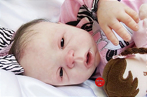 Bebê Reborn Menina Eden Modelo Especial Síndrome De Down 51 Cm Olhos Abertos Linda E Muito Realista