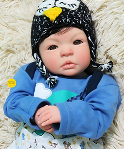 Bebê Reborn Menino Shyann 43 Cm Olhos Abertos Super Realista Com Lindo E Enxoval Bebê Encantador
