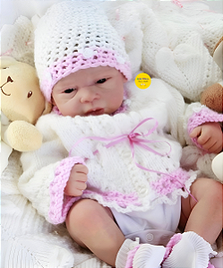 Boneca Bebê Reborn Menina Michelle 45 Cm Olhos Abertos Bebê Fofa E Perfeitinha Um Verdadeiro Presente