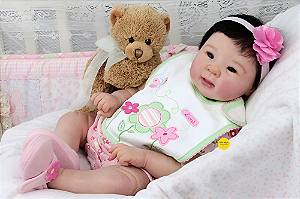 Bebê Reborn Menina Jialli 48 Cm Olhos Abertos Bebê Oriental Linda Com Enxoval E Chupeta Super Promoção